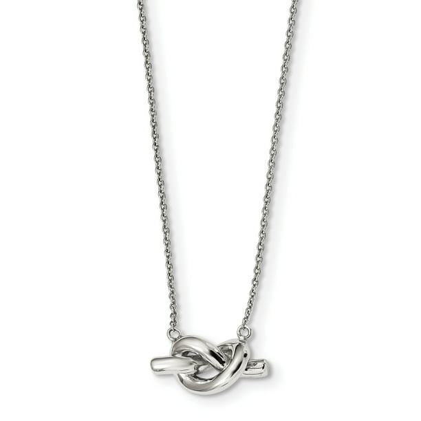 ICE CARATS 925 Sterling Silver Rose Cubic Zirconia Cz Love Knot Chain Necklace Pendant Charm S/Love Fine Jewelry Gifts for Women for Her ICE CARATS 925 Sterling Silver Rose Cubic Zirconia Cz Love Knot Chain Necklace Pendant Charm S/Love Fine Jewelry Gifts for Women for Her